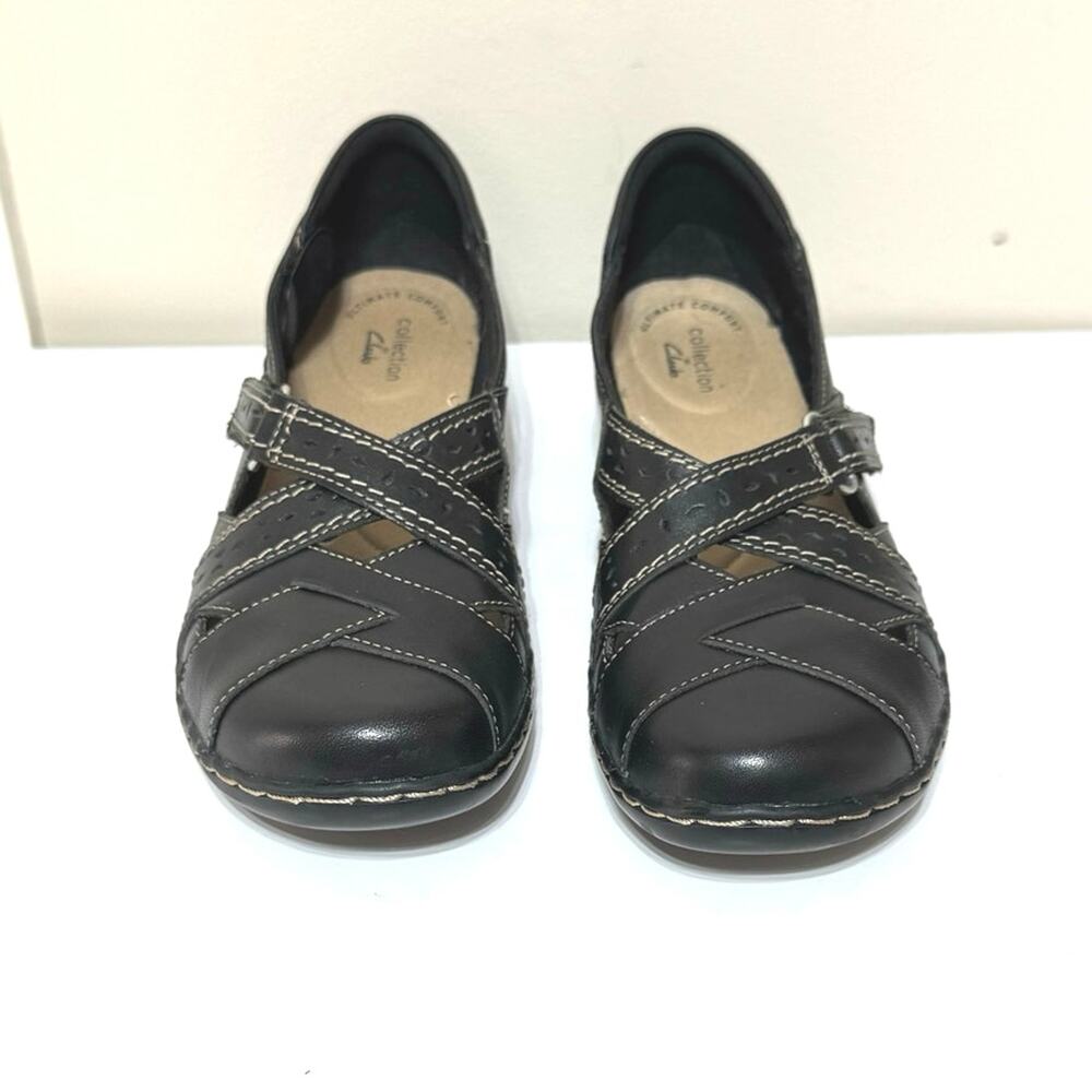 Clarks Women’s Size 9 M Ashland Spin Q Black Leather Mary Jane Shoes - Picture 3 of 12